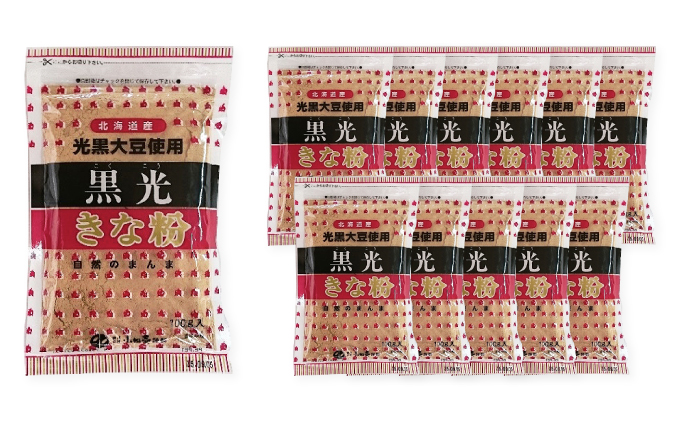北海道産黒大豆 黒光きな粉100g×12 加工食品 きなこ 粉末 
