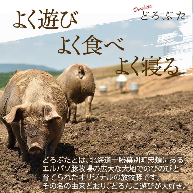 十勝幕別産ブランド放牧豚［どろぶた］ステーキ用ロース肉 200g×2枚 とんかつ ポークソテー 豚肉 北海道 エルパソ 放牧豚