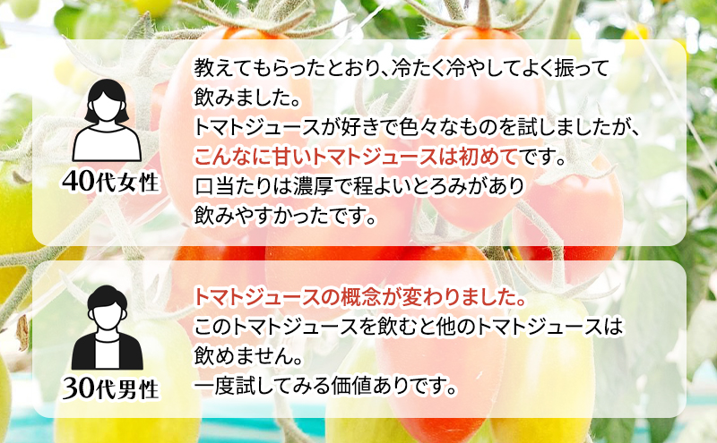 糖度平均9～10度！十勝 幕別産 ミニトマトジュース「自慢のトマトでつくりました。」赤180ml×6本［北海道ホープランド農場］食塩無添加【 トマト ミニトマト 飲料 野菜ジュース リコピン 北海道 十勝 幕別 】