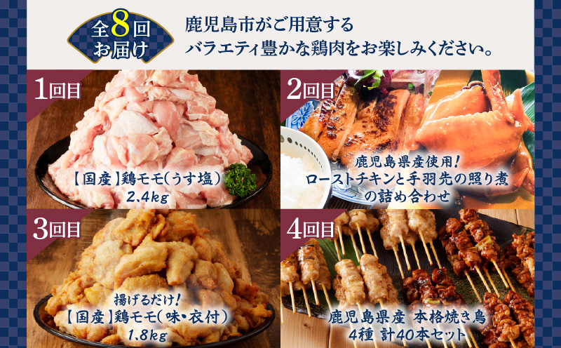 【全8回】鶏肉バラエティ定期便　K000-T2509