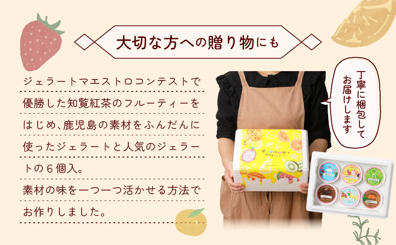 ジェラートマエストロコンテスト優勝！鹿児島ジェラート6個入り　K121-001