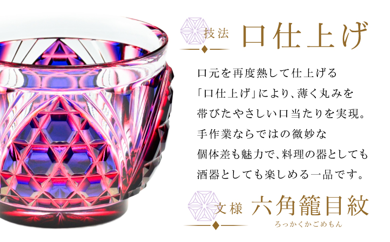 島津薩摩切子 二色猪口（大） C-208 蒼黄緑　K010-056_03