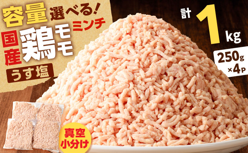 国産鶏モモミンチ＜うす塩＞ 計1kg　K025-016_02