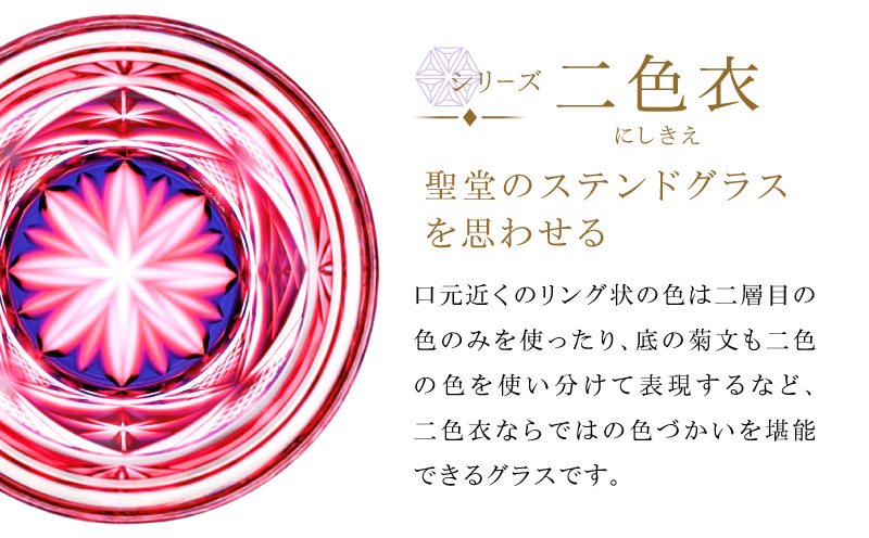 島津薩摩切子 二色冷酒杯 C-253 ルリ緑　K010-061_02
