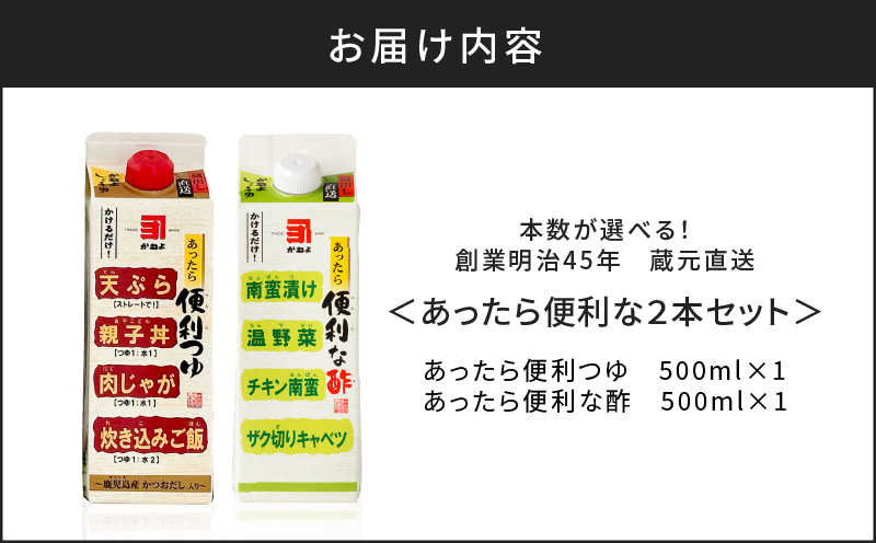 創業明治45年 蔵元直送 あったら便利な2本セット　K058-027