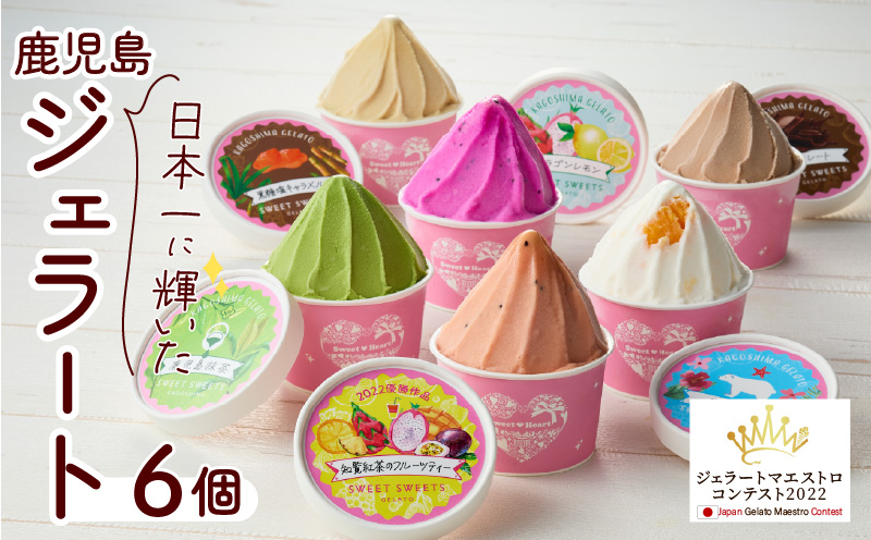 ジェラートマエストロコンテスト優勝！鹿児島ジェラート6個入り　K121-001