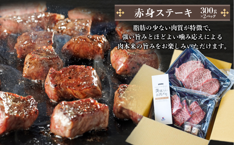 A5等級鹿児島県産黒毛和牛赤身ステーキ 600g　K002-028