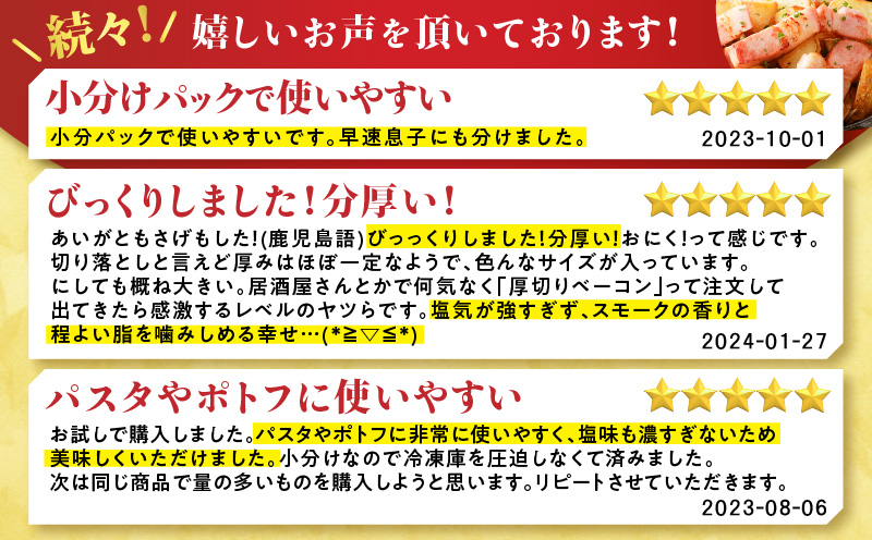 お試し用に！訳あり切り落としベーコン3P　K161-015