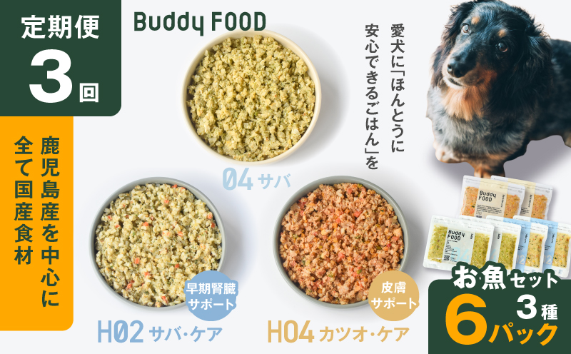 【全3回定期便】Buddy FOOD お魚セット 3種6パック　K390-T18_a