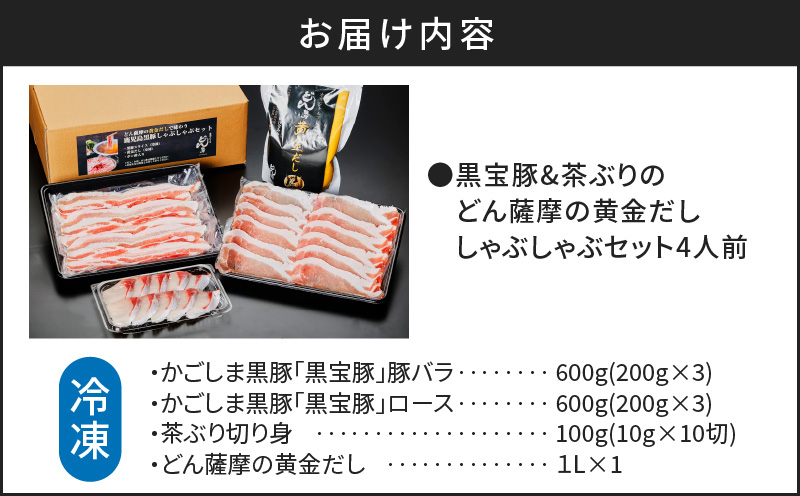 黒宝豚＆茶ぶり　どん薩摩の黄金だししゃぶしゃぶセット(4人前)　K227-005_01