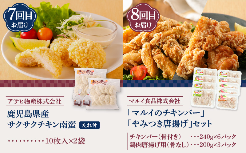 【全8回】鶏肉バラエティ定期便　K000-T2509