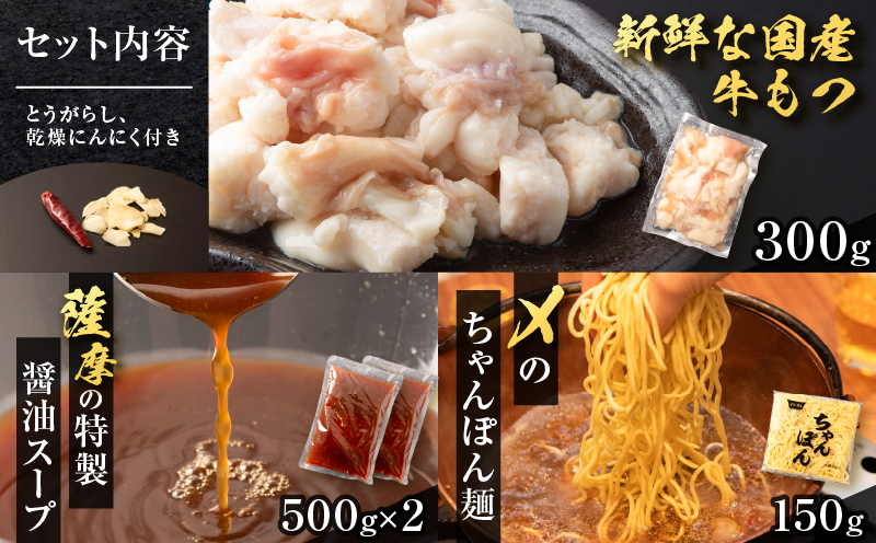 寺師の国産牛もつ鍋セット 2〜3人前　K005-002