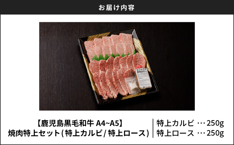 【7営業日以内に発送】【鹿児島黒毛和牛A4〜A5】焼肉特上セット（特上カルビ/特上ロース）　K189-007
