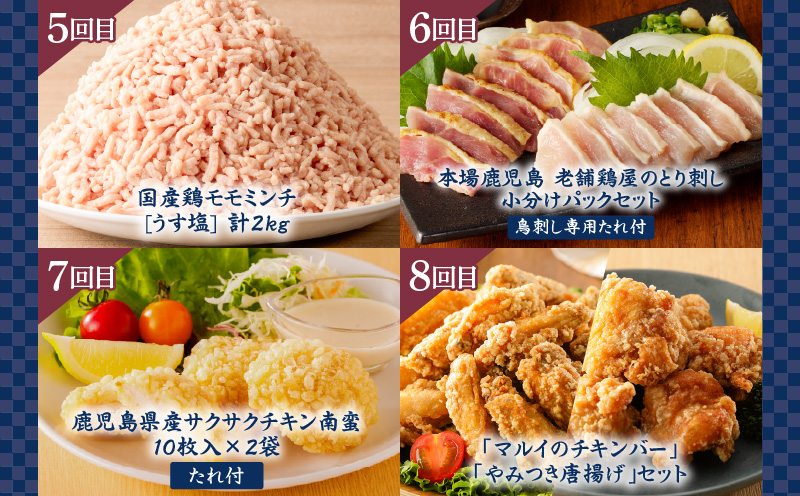 【全8回】鶏肉バラエティ定期便　K000-T2509