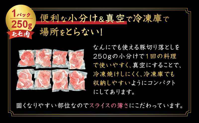 鹿児島県産 豚切り落とし 250g×8パック 計2kg　K151-003