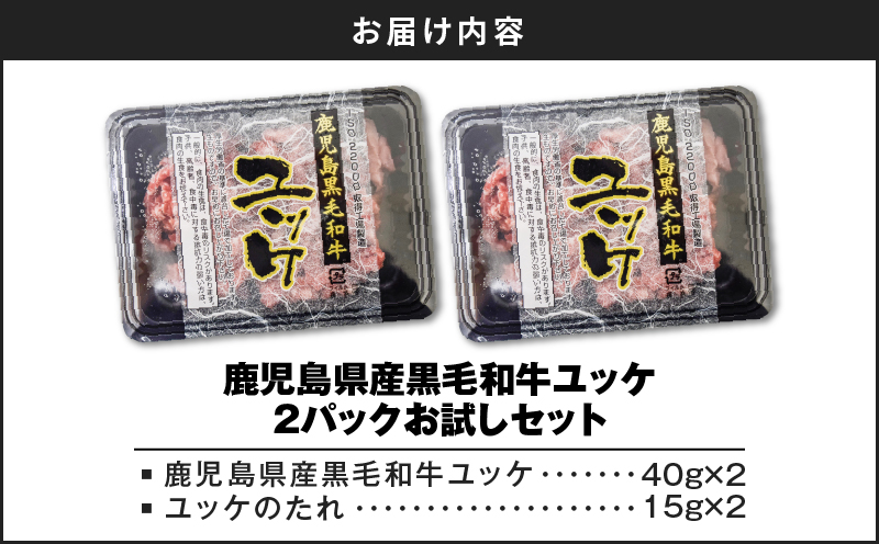 鹿児島県産黒毛和牛ユッケ 2Pお試しセット　K002-037