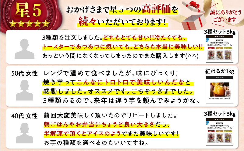 【全5回】【畑の金貨】焼き芋紅はるか1kg 定期便　K181-T01