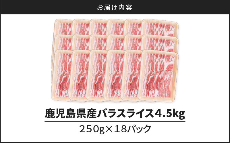 鹿児島県産豚バラスライス 4.5kg（250g×18P）　K002-033_04_cp