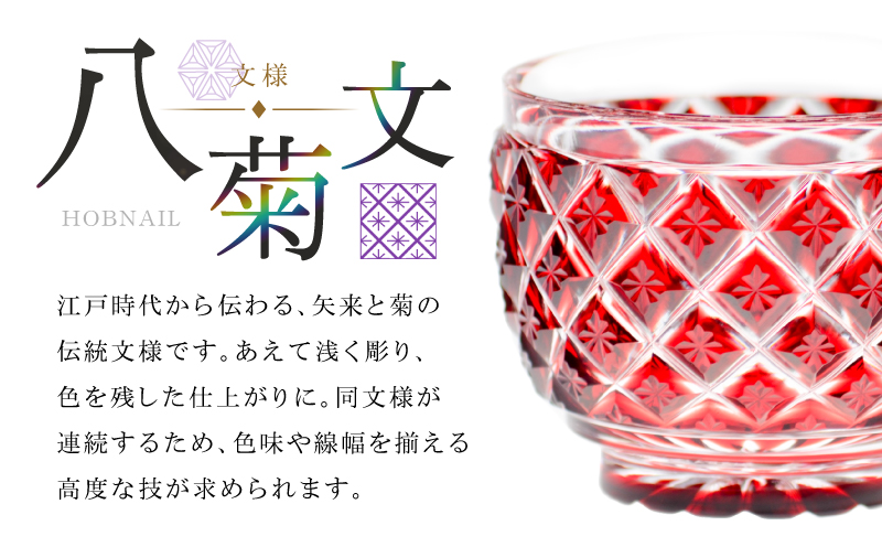 島津薩摩切子 猪口（大） C-34 緑　K010-048_03