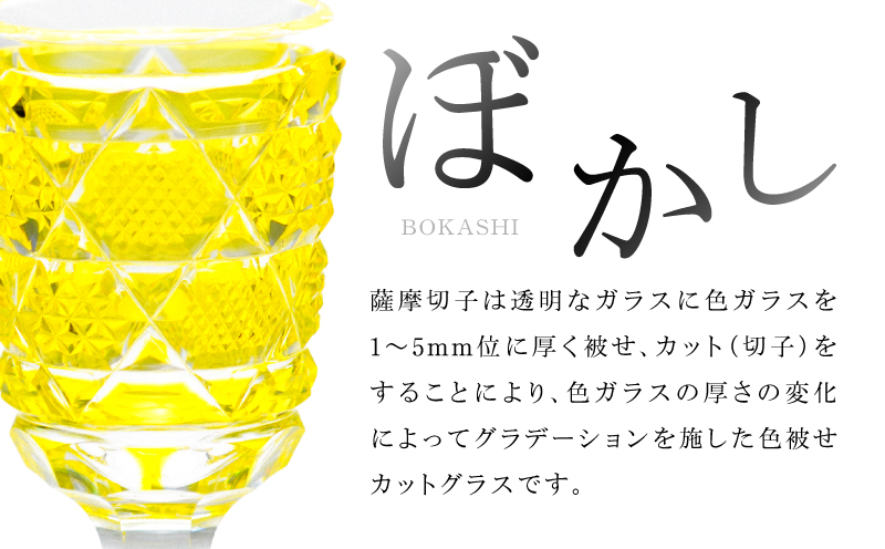 島津薩摩切子 脚付杯（中） C-65 島津紫　K010-050_06