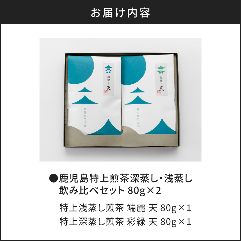 鹿児島特上煎茶深蒸し・浅蒸し 飲み比べセット　K112-004