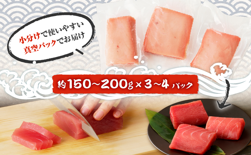 鹿児島産　天然　キハダマグロ　柵　約500g　K100-005