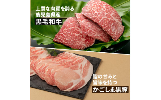 【岩元精肉店】鹿児島県産黒毛和牛・かごしま黒豚　味わい2か月お届けコース　K045-T03