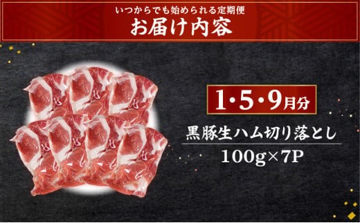 【4回】〈いつからでも始められる〉黒豚生ハム・黒豚＆県産豚しゃぶ・和牛切り落とし・県産うなぎ定期便　K086-T07