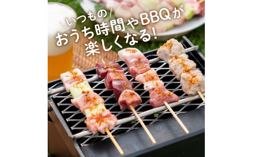 鹿児島県産黒豚串〜焼きとん〜【絶品ヘルシー希少部位6本セット計30本（生冷凍）】 特製スパイス塩付き　K113-002