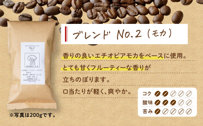 【自家焙煎】豆と麦 ブレンドNo.2（豆） 計600g（200g×3袋）　A017-019-05