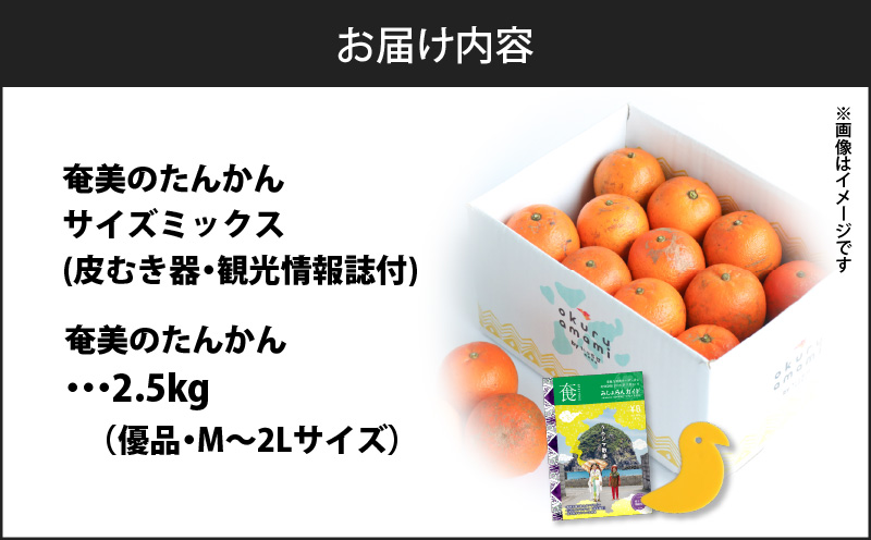 2026年産 奄美のたんかん サイズミックス2.5kg（皮むき器・観光情報誌付)　A052-025