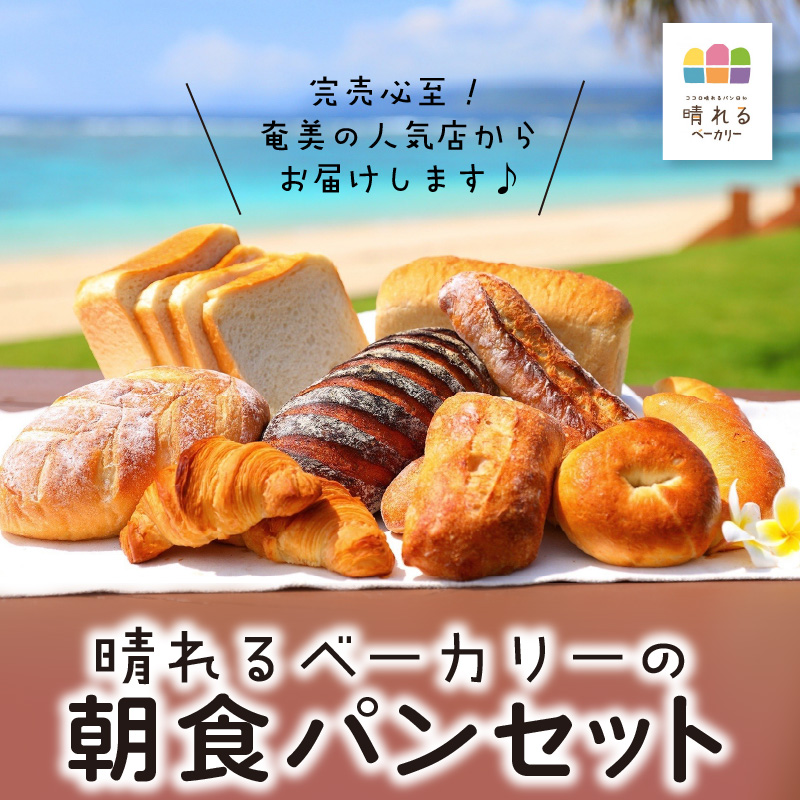 【10月1日価格改定（値上げ）予定】晴れるベーカリーの朝食パンセット - 奄美市 奄美大島 9種類 食事に合うシンプルなパン 国産小麦 白神こだま酵母 マーガリン不使用 ショートニング 不使用 おやつ もっちり ( 食パン カンパーニュ バゲット クロワッサン 塩バター リュステック 玄米 ソフトフランス )