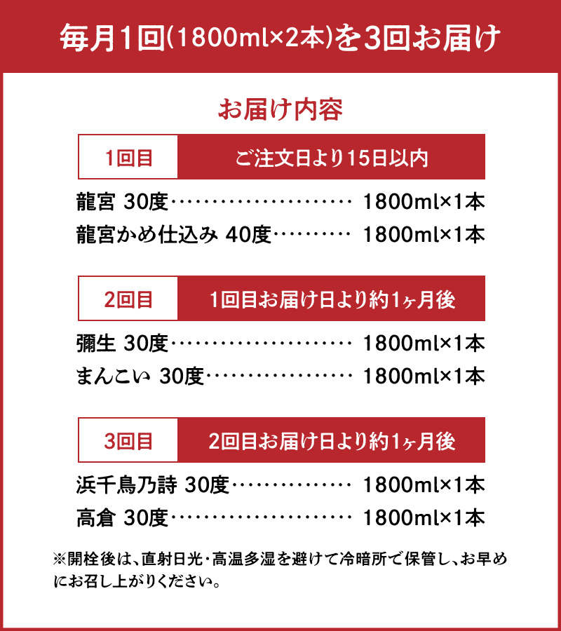 【頒布会3】【糖質・プリン体ゼロ】奄美黒糖焼酎 毎月1回(1800ml×2本)×3回お届け - 飲み比べ 蔵元別 3ヶ月 定期便 毎月2本 合計6本 1800ml 瓶 鹿児島 奄美市 奄美大島 奄美群島 蒸留酒