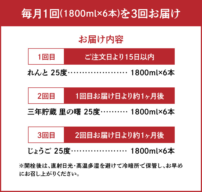 【頒布会(5)】【糖質・プリン体ゼロ】奄美黒糖焼酎 毎月1回（1800ml紙パック×6本）×3回お届け　A002-T05