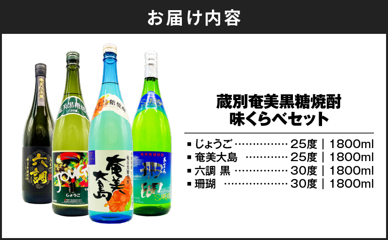 【10月1日価格改定（値上げ）予定】蔵別奄美黒糖焼酎味くらべセット　A155-006