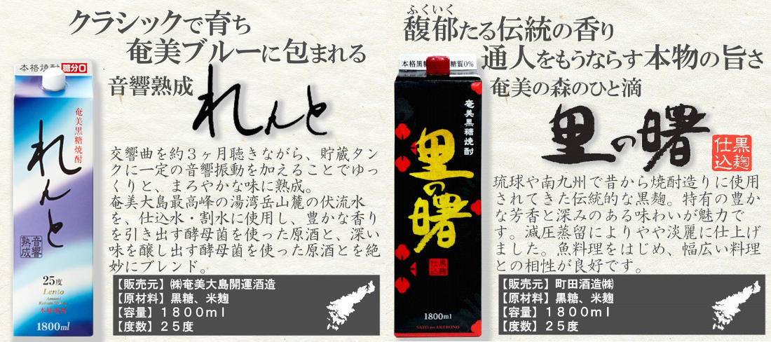 奄美黒糖焼酎　蔵元めぐり（C） 紙パック 1800ml×12本 - 飲み比べ 蔵元めぐり1800ml 紙パック 鹿児島 奄美市 奄美大島 奄美群島 プリン体ゼロ 糖質ゼロ