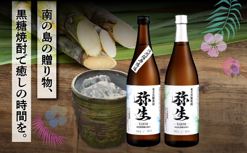 産地別黒糖焼酎 選べる弥生飲み比べセット 720ml 2本入り（弥生波照間無濾過25度＆弥生西表島25度）　A185-033-03