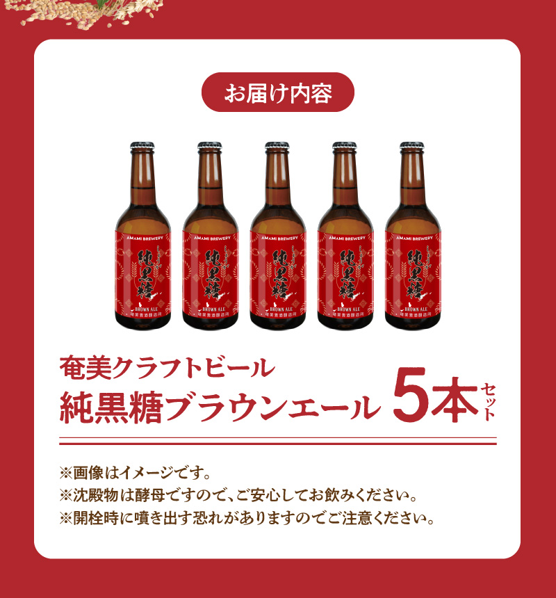 奄美クラフトビール＜純黒糖ブランエール＞5本セット　A126-001