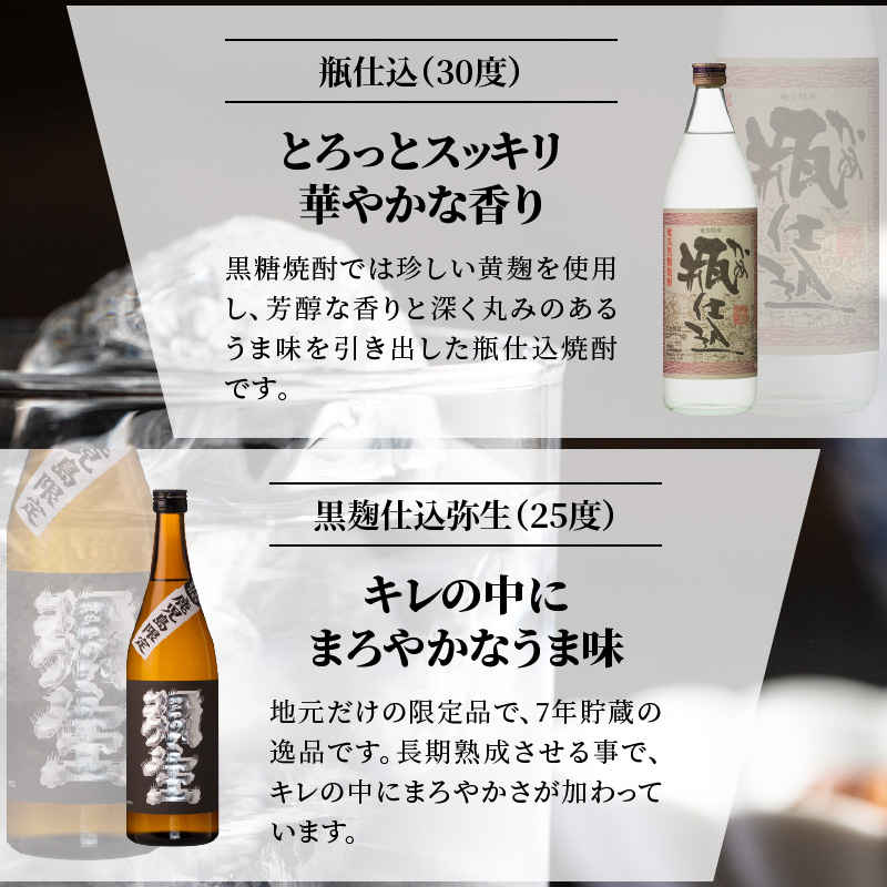 【限定品・蔵の味比べ】奄美黒糖焼酎飲み比べセット小瓶 地酒 飲み比べ セット 25度 30度 ( 弥生 まんこい 瓶仕込 黒麹仕込み弥生 碧い海 ) 糖分ゼロ プリン体ゼロ 本格焼酎 弥生焼酎醸造所