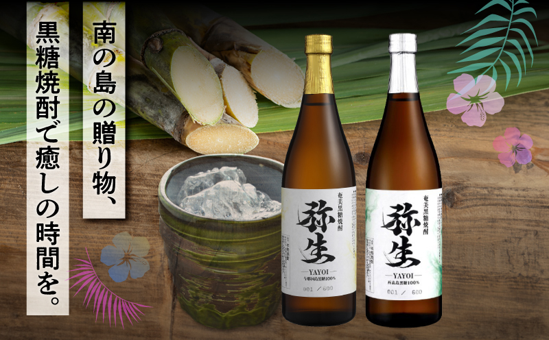 産地別黒糖焼酎 選べる弥生飲み比べセット 720ml 2本入り（弥生与那国島25度＆弥生西表島25度）　A185-033-05