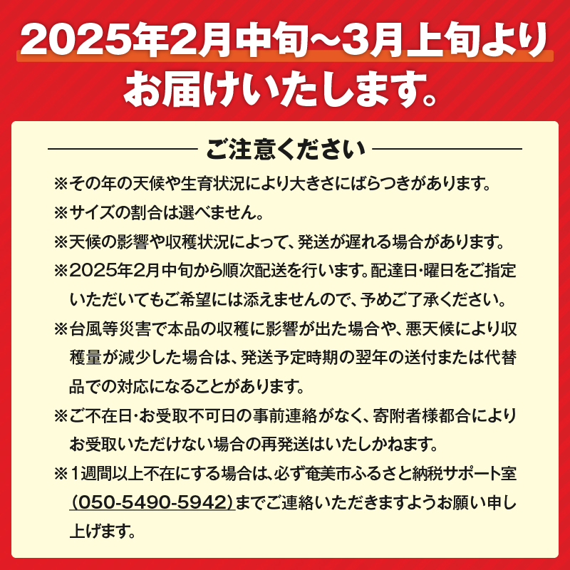 【10月1日価格改定（値上げ）予定】【2025年先行予約】農家直送 奄美たんかん 良品4kg　A067-001