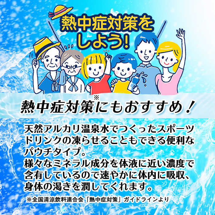 isa369 〈6回定期便〉スポーツドリンク(300g×30本×6回・計180本) スポゼロ パウチ カロリーゼロ 天然アルカリ 温泉水 で作った 飲料 鹿児島県 伊佐市 で製造 グレープフルーツ の香り 身体に必要な ミネラル成分（ナトリウム） がたっぷり クエン酸 690mg/本含有 冷凍 可能 保冷剤 としても【財宝】