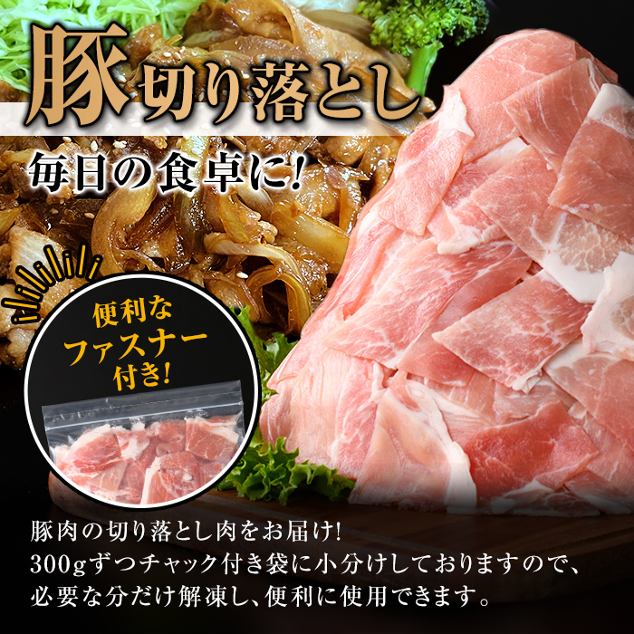 isa784 【生活応援：数量限定】〈先行予約受付中！2026年2月より順次発送〉九州産 豚肉切り落とし (合計9.0kg) 国産 真空包装 真空パック ファスナー 小分け 切落とし ぶたにく 豚 肉 冷凍 【サンキョーミート株式会社】