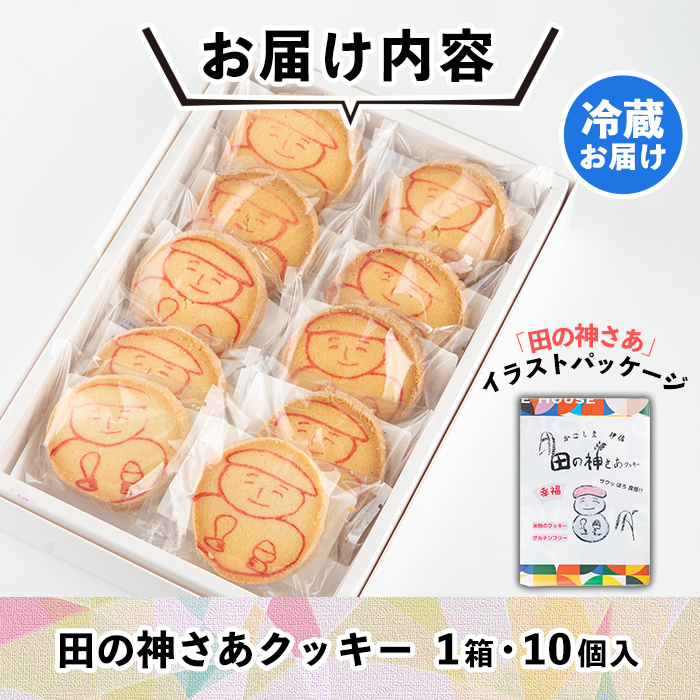 isa472 伊佐米使用！ 田の神さあクッキー(1箱・10個入) ふるさと納税 伊佐市 特産品 お菓子 洋菓子 お米 グルテンフリー スイーツ 卵不使用 鹿児島 クッキー おやつ 菓子 お菓子【ケーキハウストリコロール】