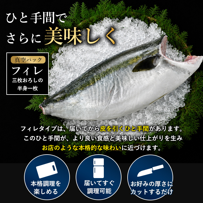 【期間限定】＼年末発送 先行予約／＜数量限定＞【2026年12月30日発送】『旅サラダ』で紹介ぶりの王様「 鰤王 」 フィレ 半身 (約1.2〜1.5kg・フィレ1枚) 産地直送 新鮮 旨味が抜群の 長島町 特産品 ブランド ぶり 鰤 ブリ 切り身 真空 冷蔵 刺身 ぶりしゃぶ しゃぶしゃぶ 魚 魚介 人気 ランキング 年末年始発送 【JFA】jfa-1630-30