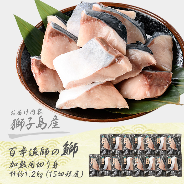獅子島産 百年漁師の鰤 加熱用切り身 計約1.2kg (15切れ程度) 【島のごちそう】gochi-7047R8