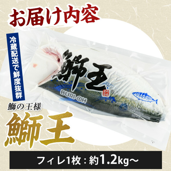 ＜数量限定＞【2025年12月28日発送】『旅サラダ』で紹介ぶりの王様「 鰤王 」 フィレ 半身 (約1.2~1.5kg・フィレ1枚) 産地直送 新鮮 旨味が抜群の 長島町 特産品 ブランド ぶり 鰤 ブリ 切り身 真空 冷蔵 刺身 ぶりしゃぶ しゃぶしゃぶ 魚 魚介 人気 ランキング 年末年始発送 【JFA】jfa-7f-1228