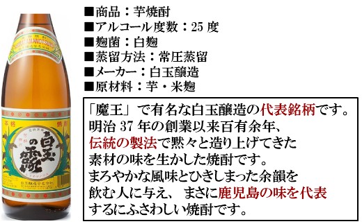 No.10001-1 【幻の魔王と伝統の白玉の露】白玉醸造の銘酒12本セット