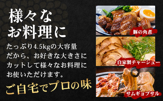 【南大隅町限定】かごしま黒豚 バラブロック（4.5kg）NS-2 | 肉 豚肉 ぶた 豚 ブタ 黒豚 かごしま黒豚 バラ ブロック 新鮮 産地直送 限定 鹿児島県 南大隅町 南洲農場