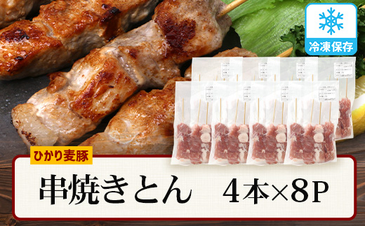 鹿児島県産 ひかり麦豚 串焼きとん 計32本（4本×8パック）冷凍　HM-9 | 肉 お肉 にく 豚肉 焼豚 串焼 冷凍 BBQ おつまみ 加工品 真空冷凍 産地直送 新鮮 小分け 産地直送 鹿児島県 南大隅町 ひかり麦豚直売所
